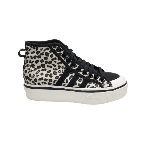 adidas Originals Shoes - Adidas Originals Women's Nizza Platform Mid Shoes White/Black/Beige Size‎ 9